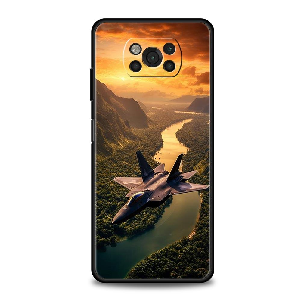 Fighter Planes Phone Case For For Xiaomi Poco X6 X5 Pro X4 X3 NFC F5 Pro F4 F3 GT M5 M4 Pro 5G M3 C51 C50 C55 Soft Cover