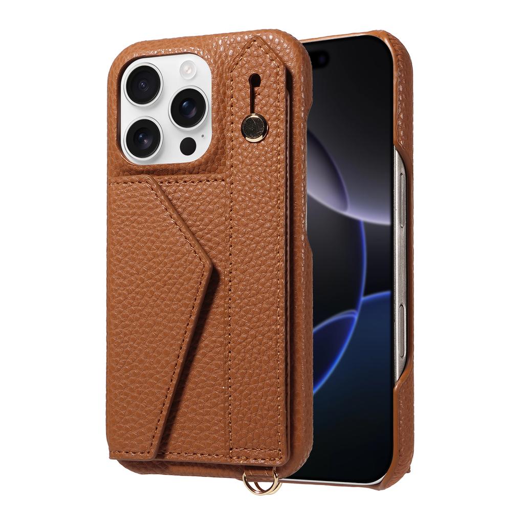 Leather Phone Case for IPhone16e 16promax 15plus 14promax 14plus 13promax13mini Shockproof Anti-Drop with Stand and Wallet Cover