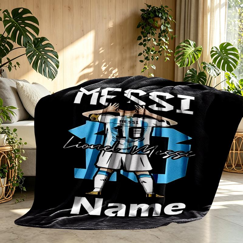 Custom Name Personalized football star Print Blankets, Home Decor, Bedroom, Sofa, Camping, Couch, Gifts for Birthday Christmas