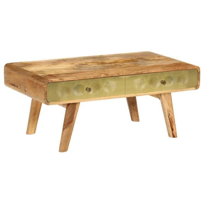 VidaXL Table basse Bois de manguier massif 90 x 50 x 40 cm