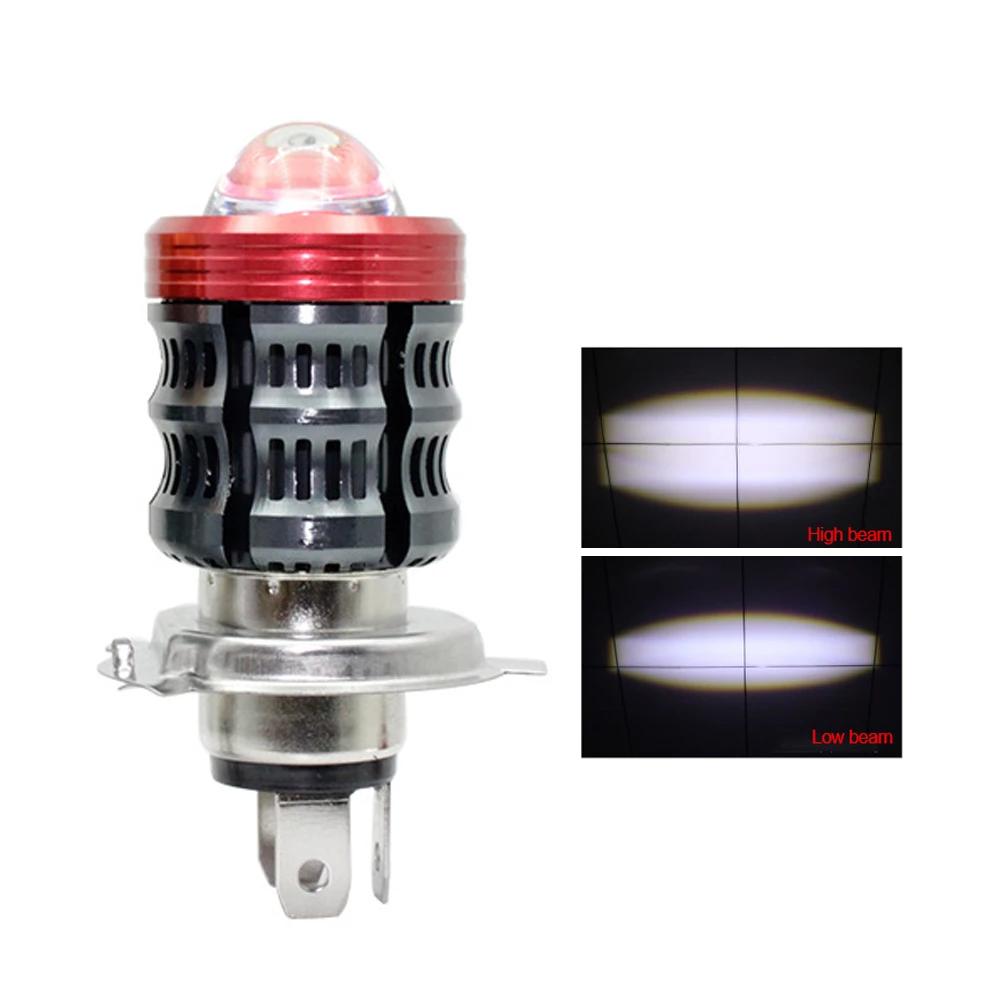 Universal H4 Motorcycle LED Headlight Waterproof and Dustproof Motorbike Scooter Tricycle Dual Color DRL Hi/Lo Beam Light 12-80V