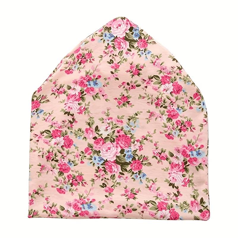 1Pc Floral Digital Print, Simple And Lightweight, Brimless Cap, Comfortable Apparel, Brimless Hat