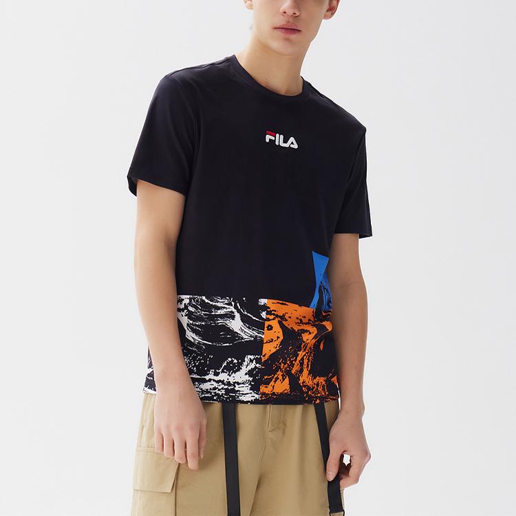 Fila T Shirts Men's Navy Blue Crew Neck Moderate Straight Fit F11M128110FNV