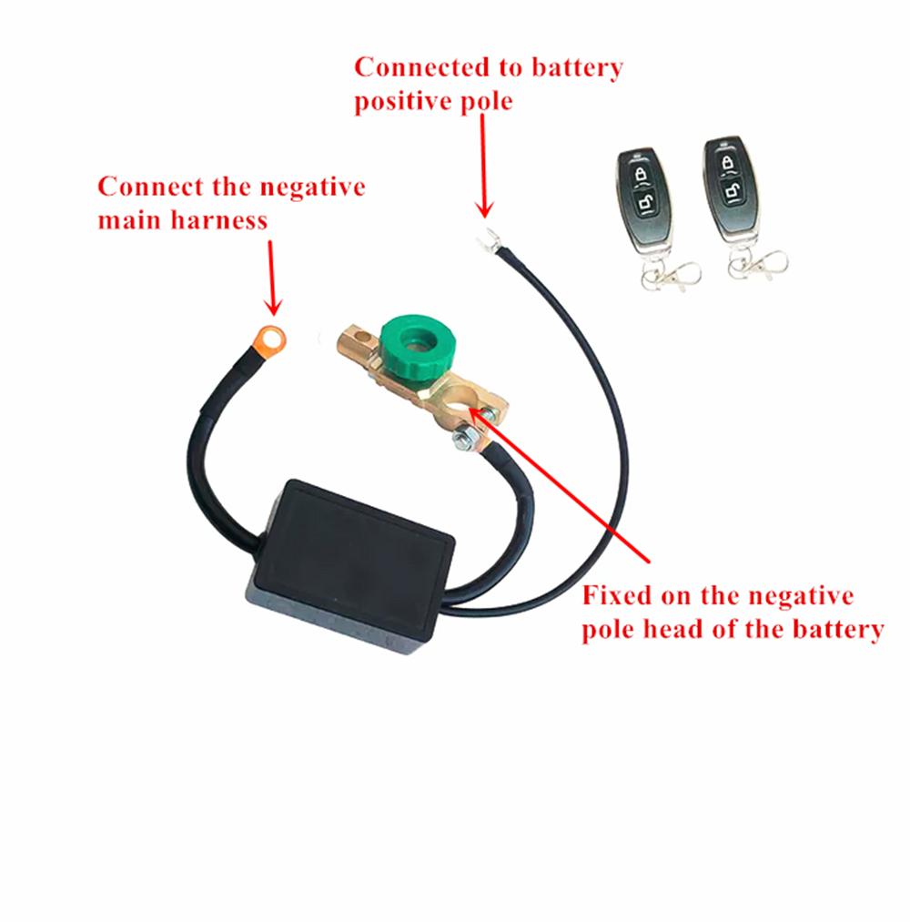 Universal Integrated Wireless Remote Control Car Battery Disconnect Cut Off Isolator Master Switches