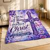 I Can Do All Things Through Christ Coral Fleece Blanket Faith Quote