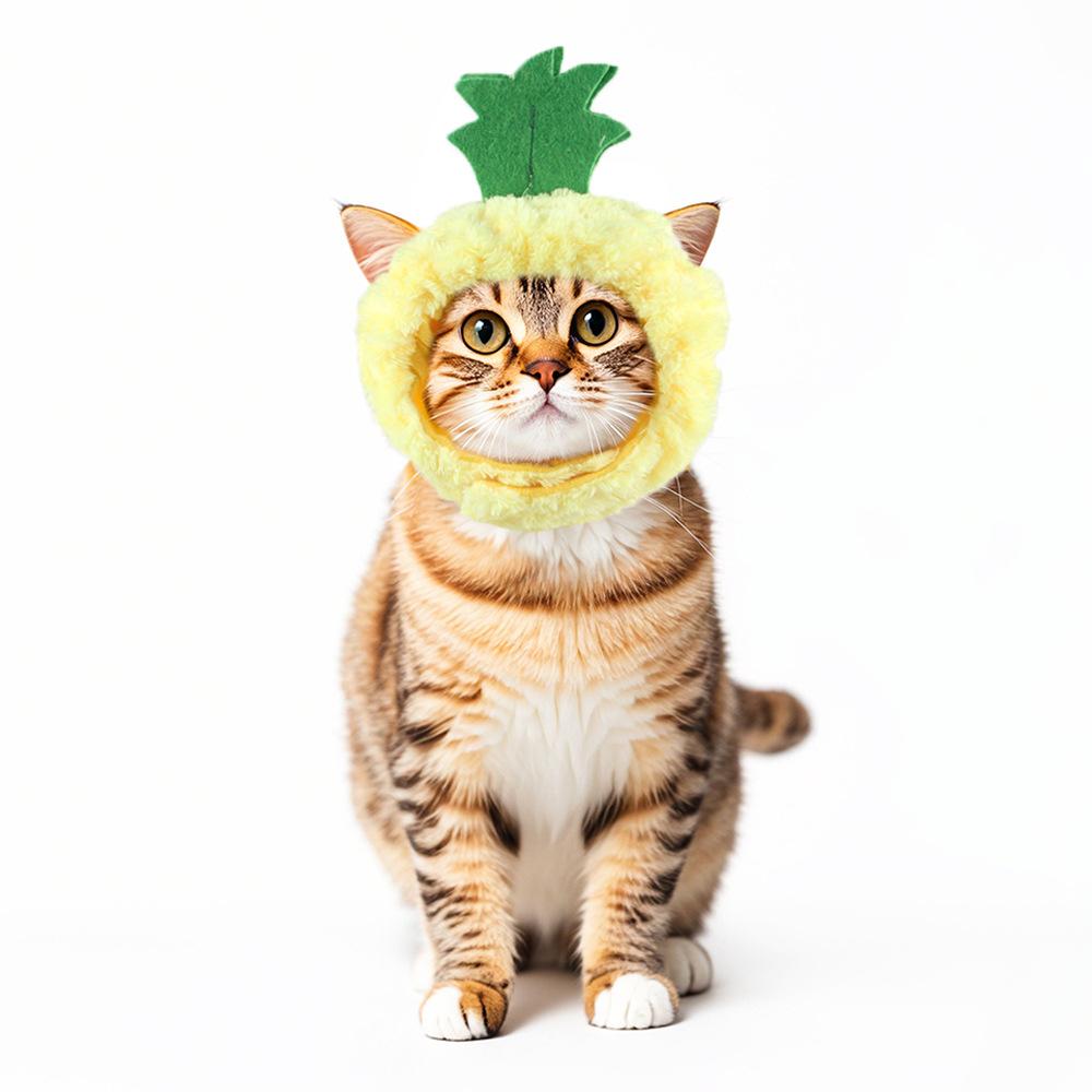 Pet Hood Cute Dog Teddy Dress Up Sunflower Cat Headgear Wig Cat Hat