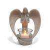 Resin Angel Candle Holder With Glass Cup Imitation Stone Craft For Church Decoration And Elegant Home Interior Accessories