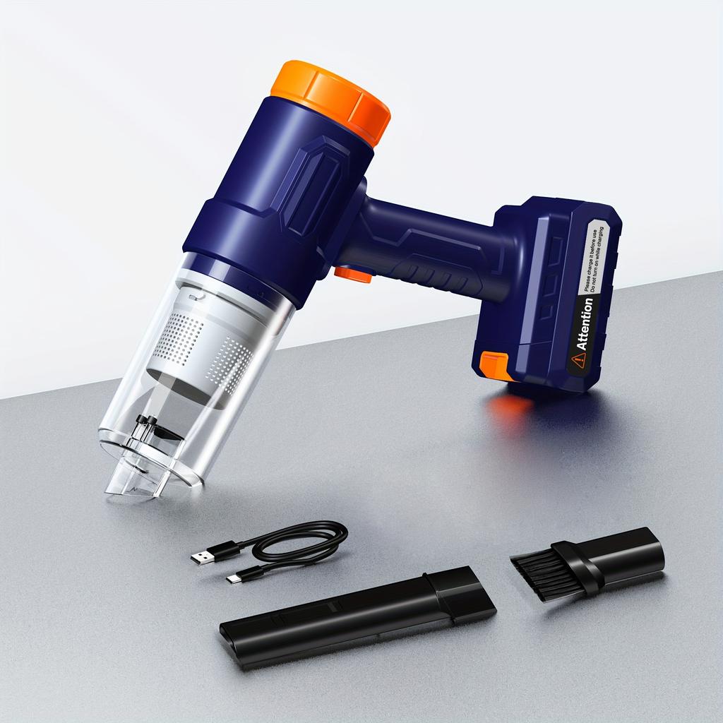 Wireless handheld car vacuum cleaner, rechargeable, washable dual filtration, low noise, suitable for cars and homes, portable and durable