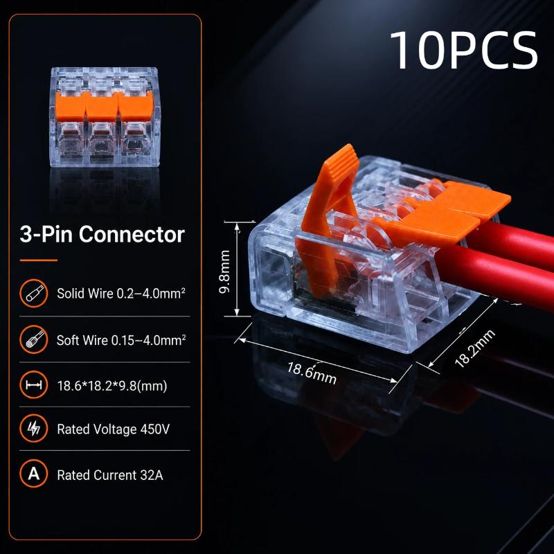 Electrical Quick Connect Lever Terminal 10/75Pcs 2/3/4/5 Port Wire Connector for Household Switch Socket Wiring