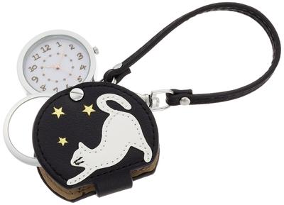 Pocket Watch Analog Star Cat Bag Charm Clock with Loupe [Fieldwork] LW051-2 Women's
