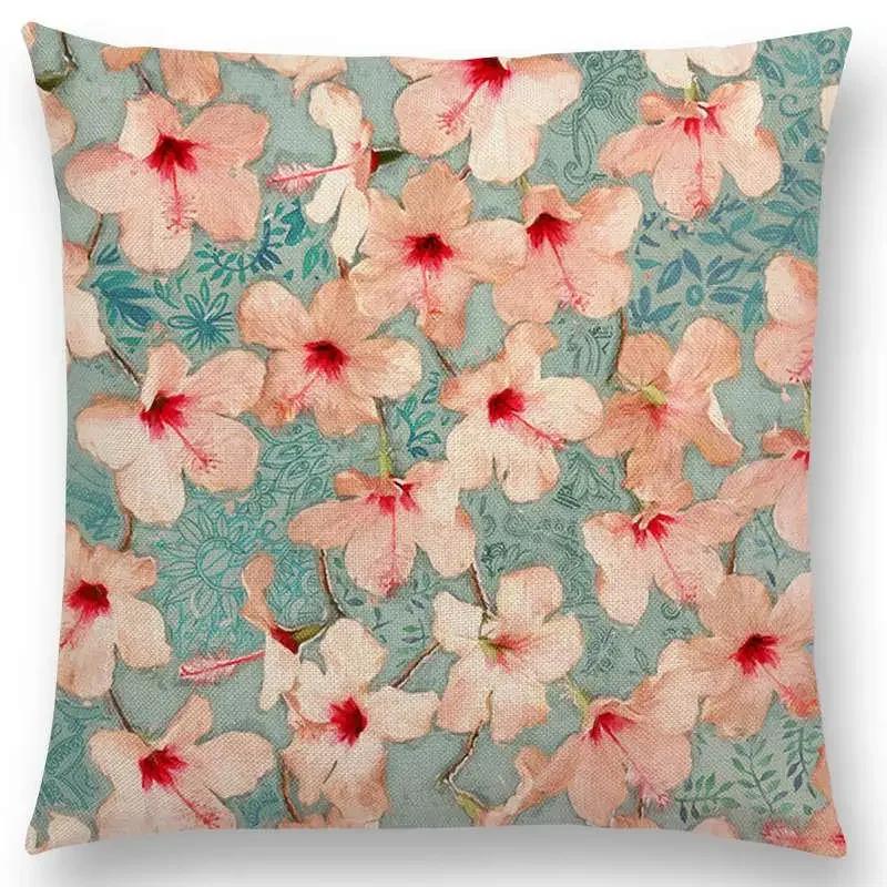Nordic Throw Pillow Case Spring Leaves Print Cushion Cover Home Decor / Pillow Covers for Sofa Cushion Covers Hogar