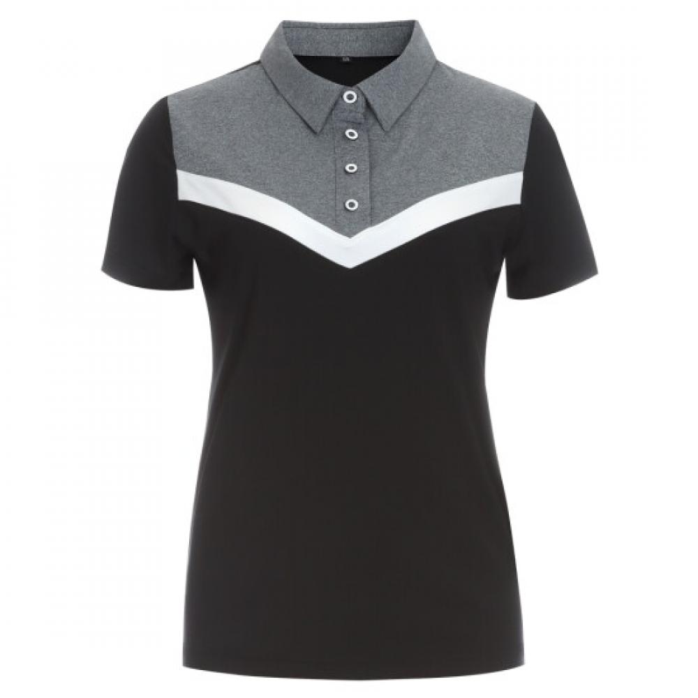 Shop Korean Color Block Short Sleeve Golf Polo Black Ne Wsh W604 605 Black