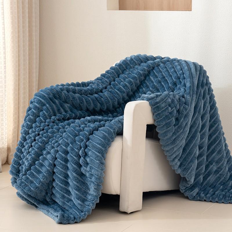 

Однотонное зимнее одеяло для сна, накидка на диван, вакуумная упаковка, рождественский выпуск 180*200cm синий