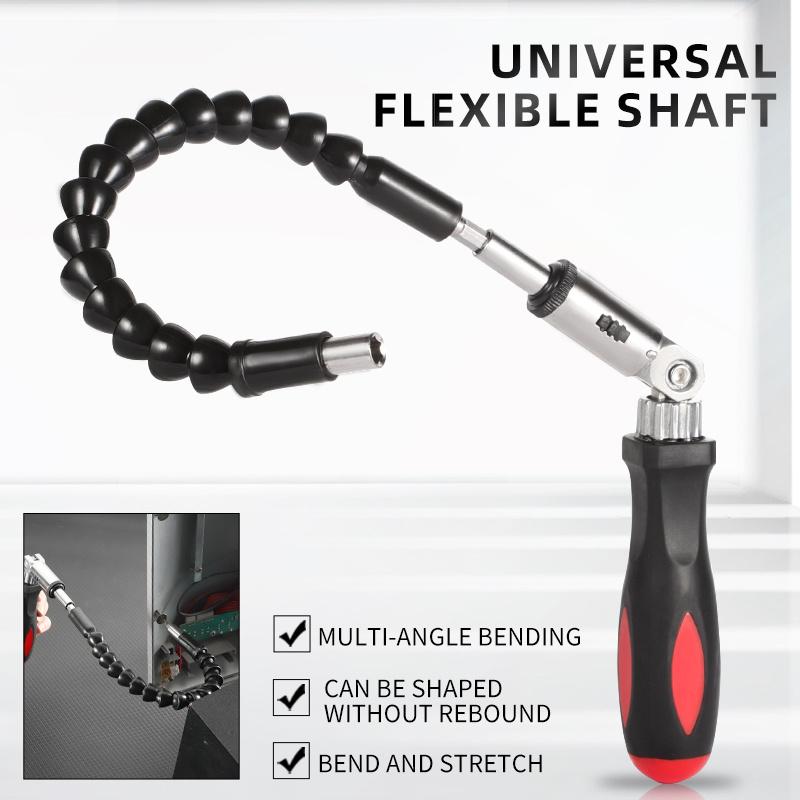 22PC Tool Set Screwdriver Bendable Connecting Rod Multi-Size Bits Sockets L-Wrenches Wrenches Home Craft Kits