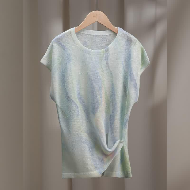 Women's Summer Lightweight Tie-Dye Knit Top