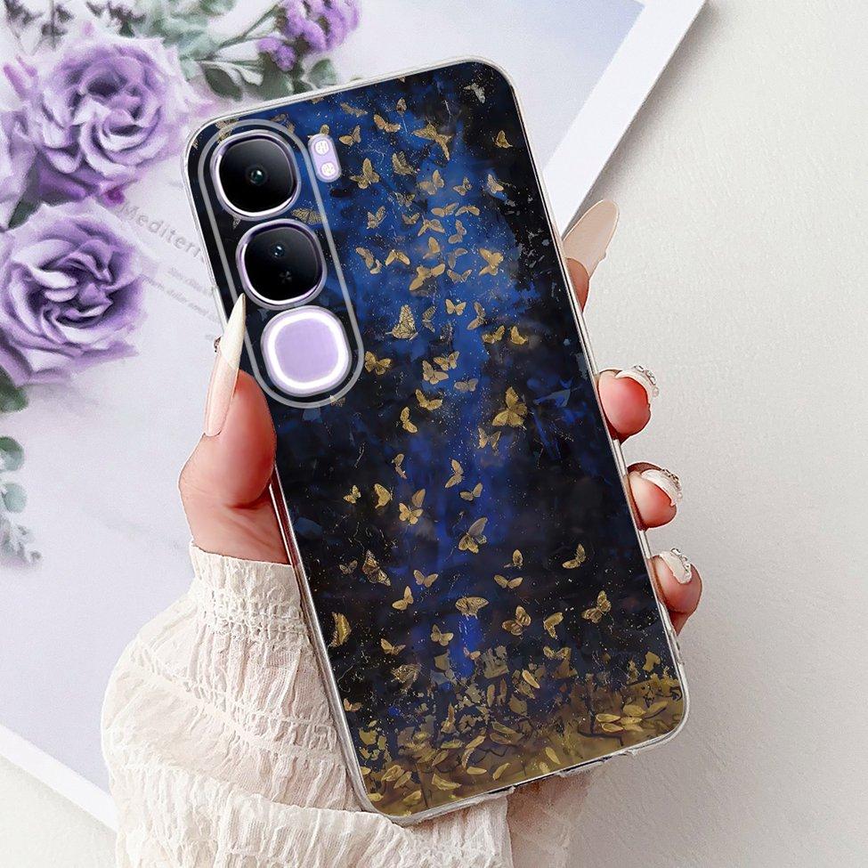 For Vivo V40 Lite 5G IDN Case V2417 Clear Cute Cat Fashion Butterfly Love Painted Soft Phone Case For Vivo V40 Lite 4G IDN Cover