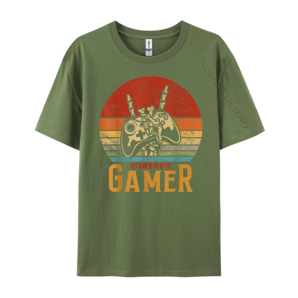 Funny Forever Gamer Gaming Lover Graphic Shirts Short Sleeve TShirt Men