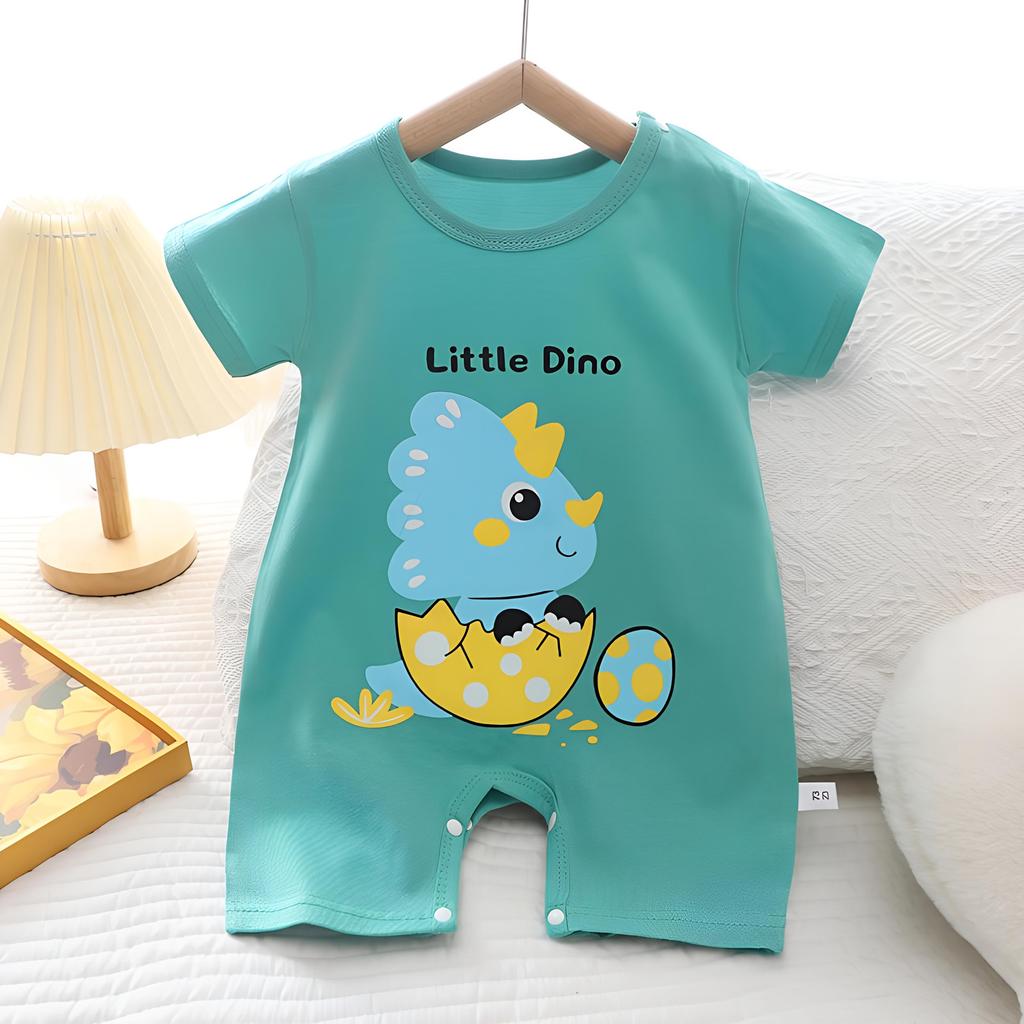 Zomerjongen Baby 0-1 Jaar Meisje Dunne Korte Mouw Cartoon Baby Onesie Romper