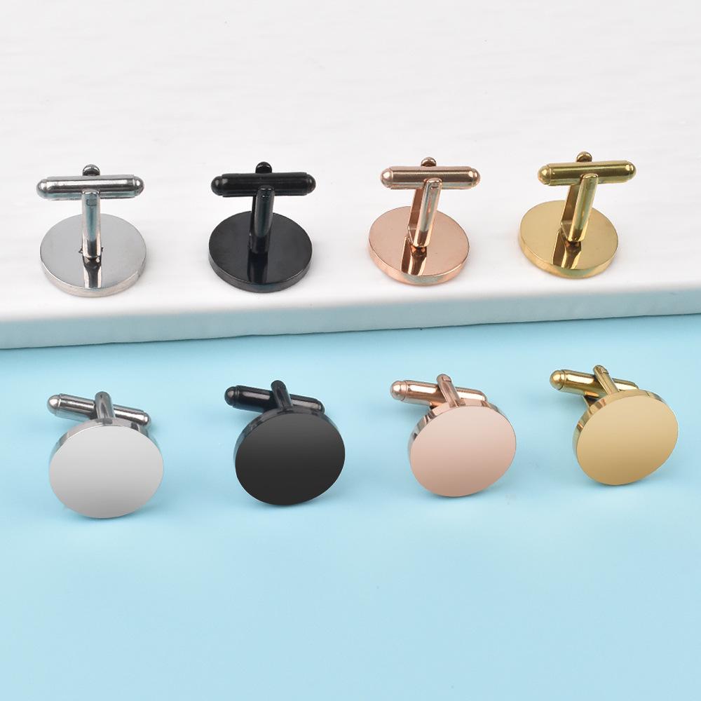 Stainless Steel Mirror Polished Men's Business Cufflinks