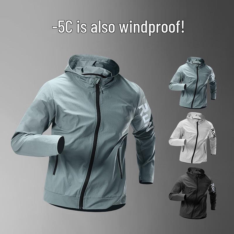 WEZHO Men's Hooded Running Windbreaker Jacket