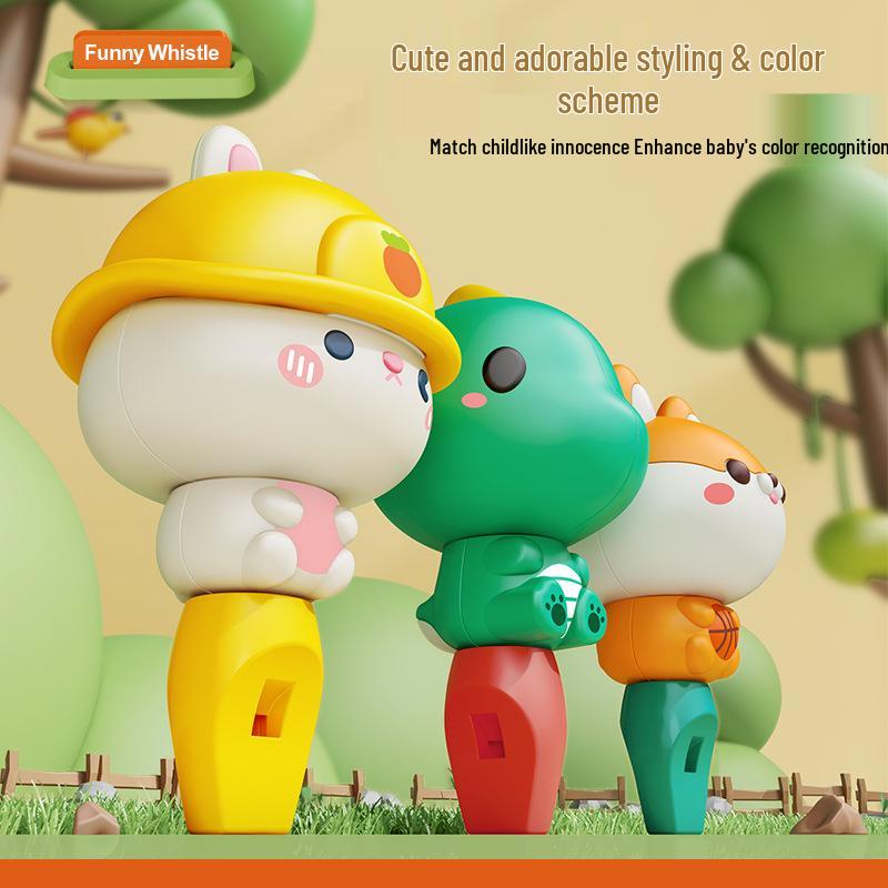 Children's Cartoon Whistle Toy with Lanyard: Small Trumpet, Floating Ball, Water Bird Design for Lung Capacity Exercise