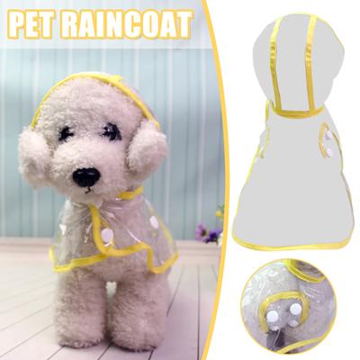 Transparent Raincoat Yellow Edge Dog Raincoat Spring And Summer Teddy Small Dog