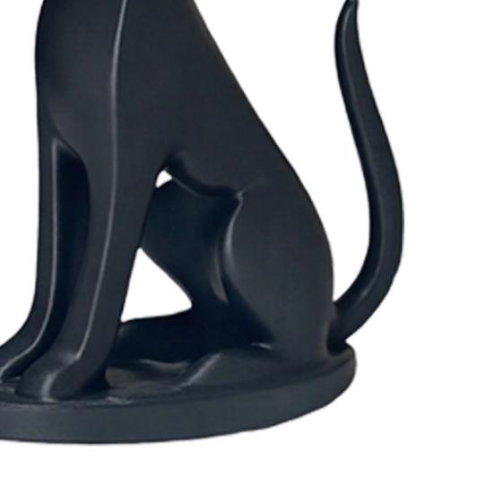 3D Printed Geometric Dog Sculpture Modern Minimalist Desk Decor Matte Black & White