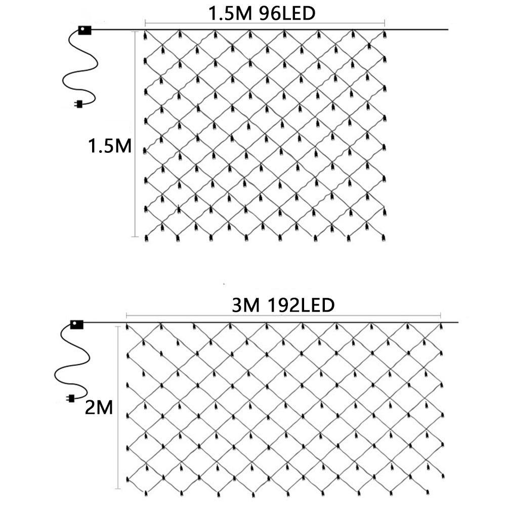 3 Color LED Net Mesh String Light Waterproof Christmas Tree Light  Courtyard Lighting