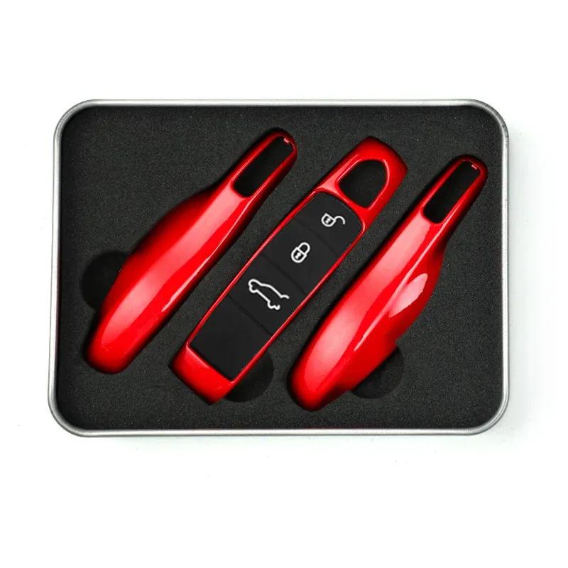 Car Smart Remote Key Case Fob Covers Set Shell for Porsche Panamera Spyder Carrera Macan Boxster Cayman Cayenne 911 970 981 991