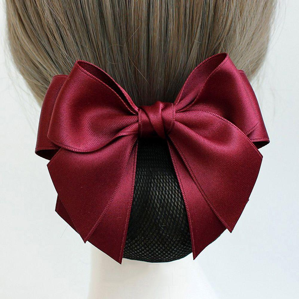 For Girls Hotel Bowknot Nurse Korean Bun Snood Ponytail Clip Women Spring Clip Hairgrips Cover Net