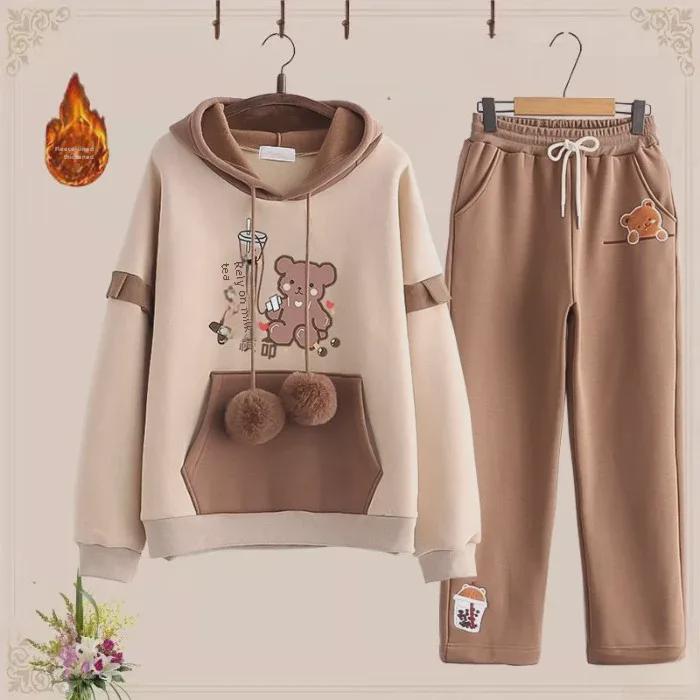 Mädchen Kapuzenpullover und Dicke Hose Set - Gemütlich und Stilvoll für Herbst/Winter