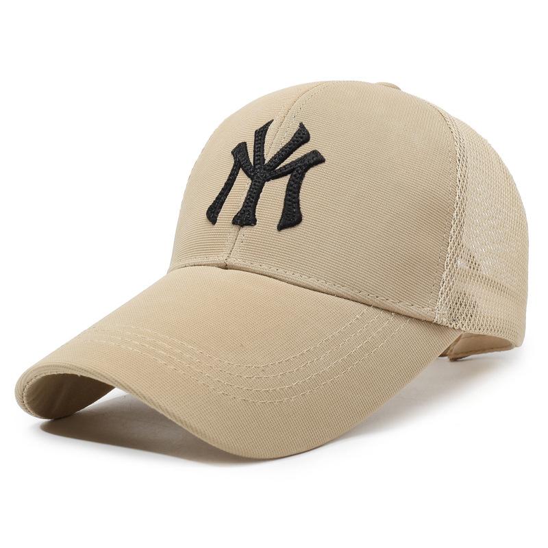 Summer New Mesh Hardtop Embroidered Hat Unisex Korean Version Extended Brim Sunshade Sunscreen Trendy Baseball Cap