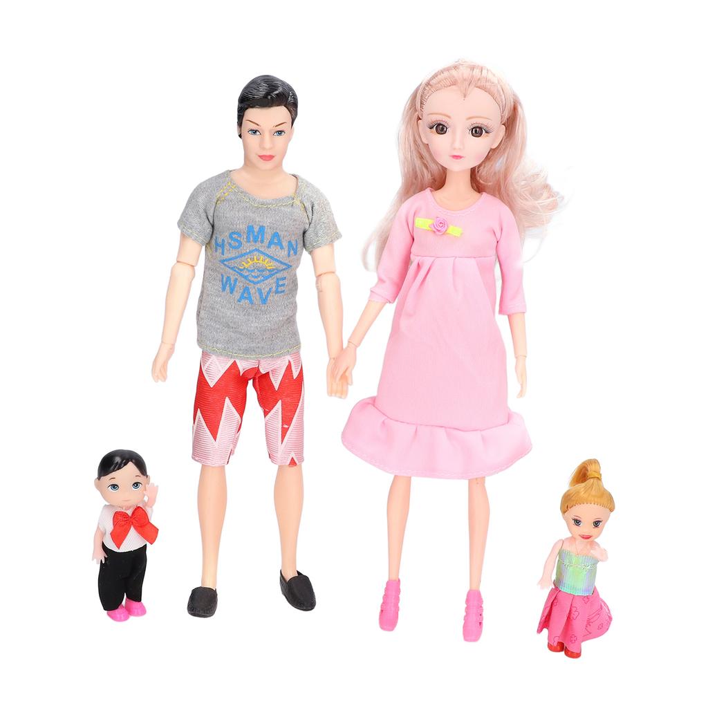 Familienpuppen-Set Kinder Niedlich Papa Schwangere Mama Sohn Tochter Babypuppe mit Zubehör Weihnachtsgeschenk