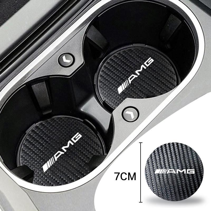 Nuovo 2025 Tappetino Portabicchieri in Carbonio per Auto in Pelle Antiscivolo per Mercedes Benz AMG W204 W205 W203 W212 W213 W206 W210 W124 W1