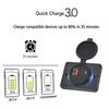 Universal Mount USB Charger 53W Dual Port QC3.0 PD Type-C 12V 24V LED Display
