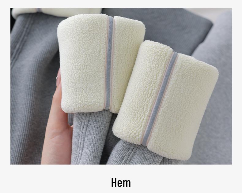 Women's Slimming Extra Thick Lambswool Cotton Pants - Warm Velvet, Non-Bulky, Perfect for Autumn and Winter.