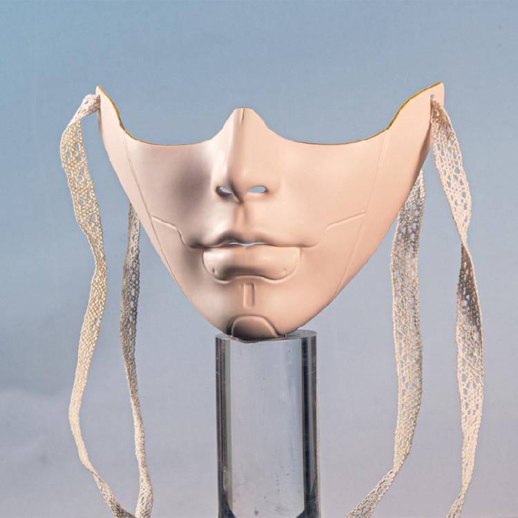 Målad Skönhetsmask Maskeradmask Festmask Estetisk Mask Mekanisk Halvansiktsmask för Halloween Jul Cosplay