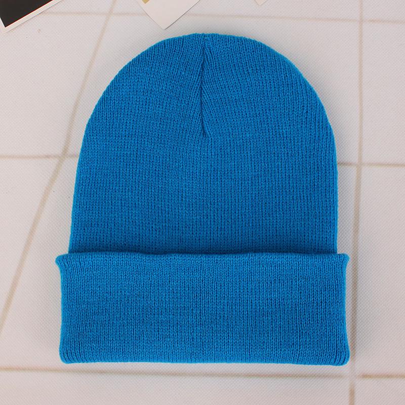 Unisex Fluorescent Acrylic Beanie – European and American Candy Color Knit Hat for Autumn and Winter