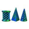 3Pcs 3D Printed Spiral Cone Figurine Impossible Passthrough Sculpture Vortex Thread Illusion Stress Relief Mini Spiral Pyramid Cylinder Fidget Toy