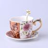 Nordic Pastoral Style British Ceramic Coffee Cup Saucer Set Ins Creative Black Tea Cup Gold Hand Afternoon Tea Cup Saucer