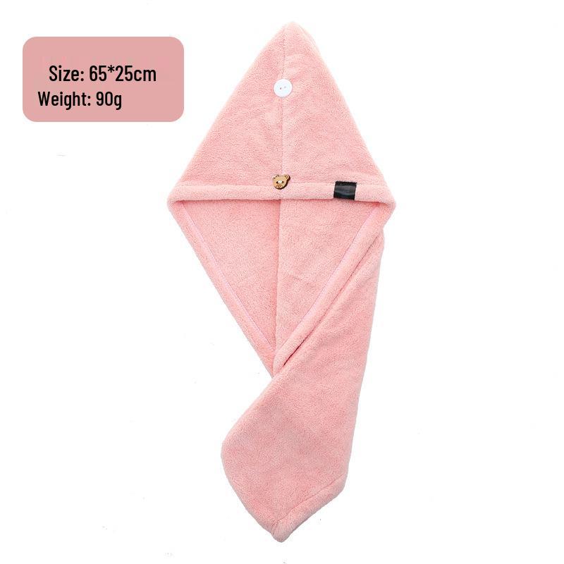 Thickened Double-Layer Coral Fleece Quick-Dry Hair Cap for Women, Water-Absorbent and Customizable with Logo