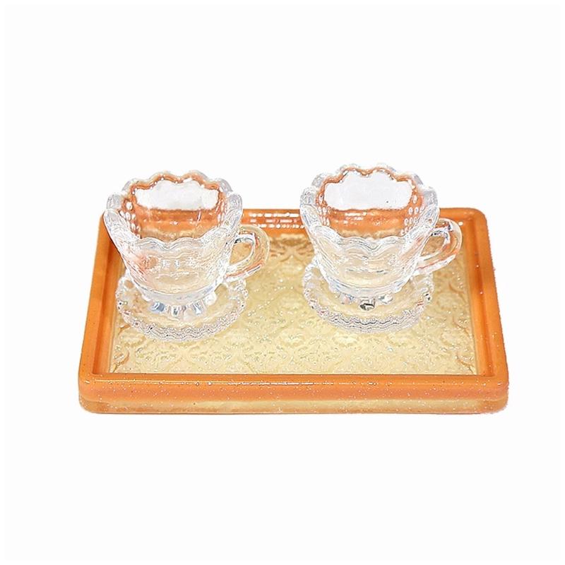 

Delicate 4 Piece Clear Cup Ensemble Polished Finish Multipurpose Decors Adult Desktop Art For Modern Interiors 1