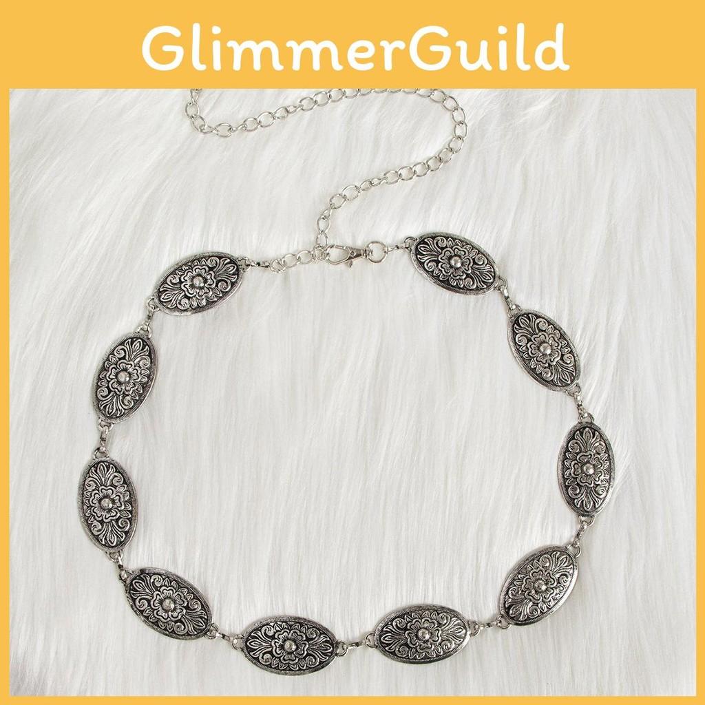 Woman Metal Classic Waist Chain With Embossed Pattern Casual Fashion Accessory