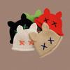 Popular Bobble Hat Knit Beanie Hat with Cat Ear Women Winter Warm Hat Sweet Girls Bucket Hat Soft Breathable Skull Cap