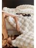Double-Sided Thickened Faux Rex Rabbit Fur Blanket - Warm Bubble Fleece Throw for Office or Sofa