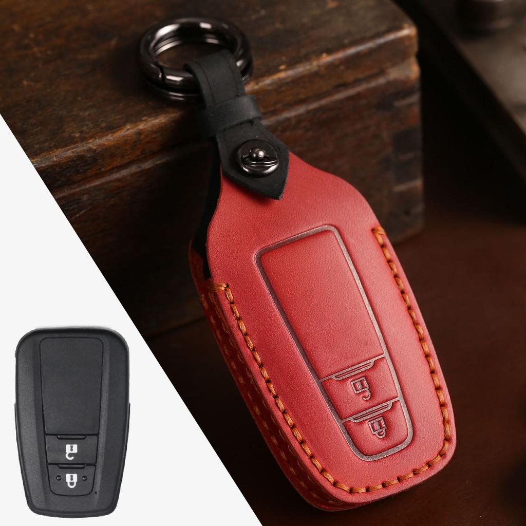 Suitable for Toyota Key Cover Camry Asian Dragon Leather Retro Crazy Horse Leather Handmade Car Key Cover