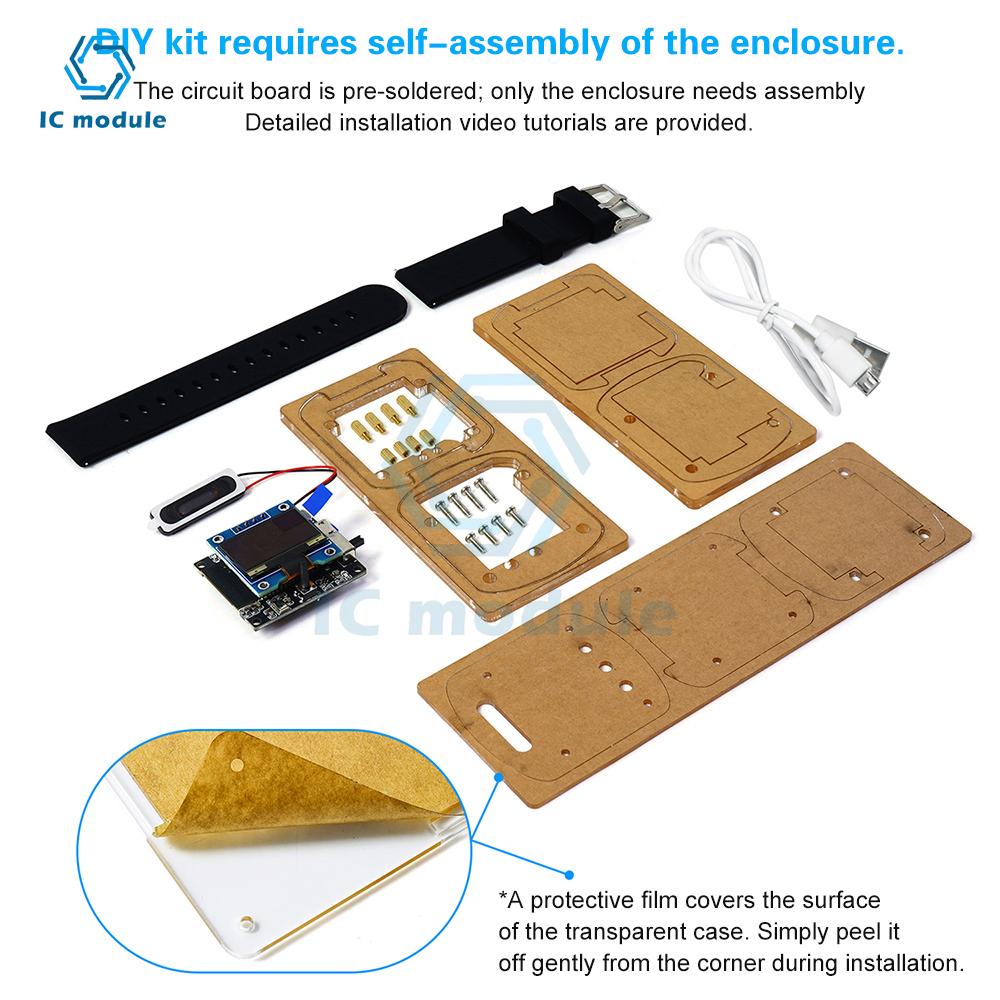 ESP32-S3 AI Smart Watch Development Kit - 0.96" OLED Display with Xiaozhi Voice Assistant for Artificial Intelligence Dialogue