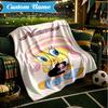 Custom Name Love Heartbeat Tweety Blanket Lightweight Ideal Bedding Blanket Perfect for Travel, Camping, Living Rooms, Sofas, Christmas gift