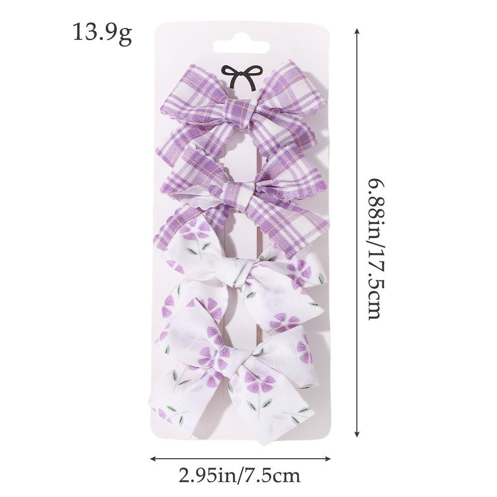 Simple Bow Hairpin Set, Four-Piece Set Of Children'S Hair Accessories, Fabric Hairpin Set, Baby Headgear 5135.