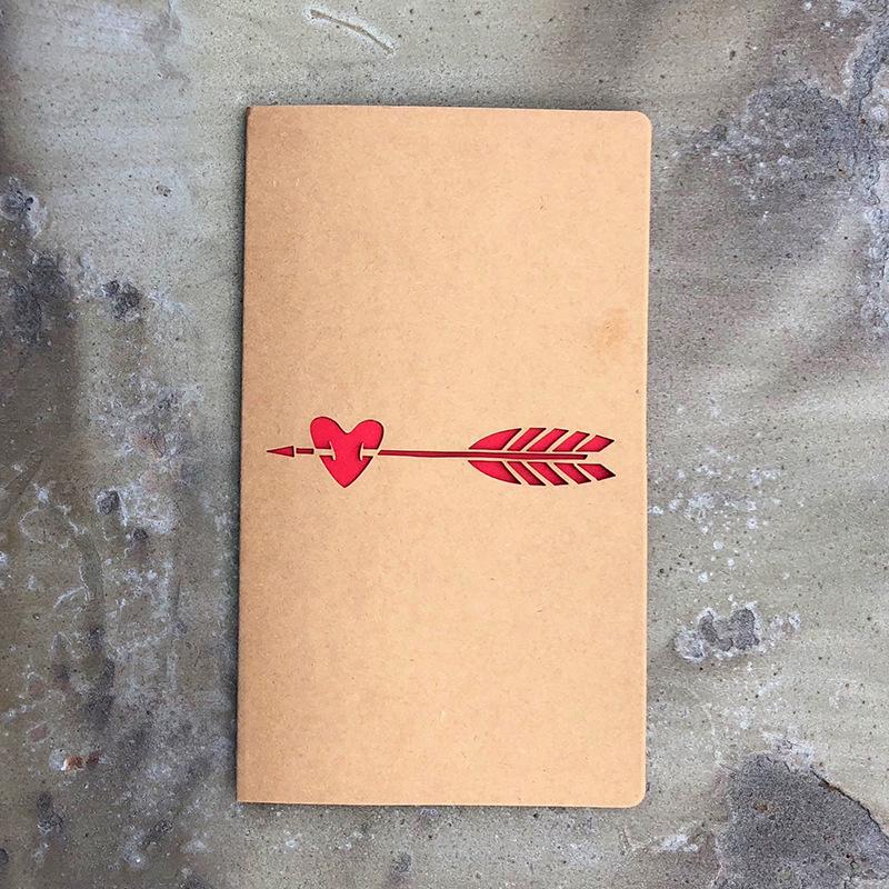 10pcs/bag Retro Kraft Paper Laser Hollowed Out Love Card, Thank You Card, High-end Greeting Card